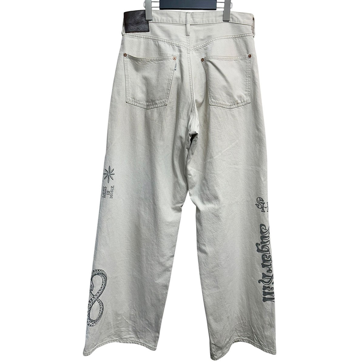 TATTOO FLASH PRINT MODERN DENIM WIDE CUTタトゥーフラッシュプリントデニムパンツ