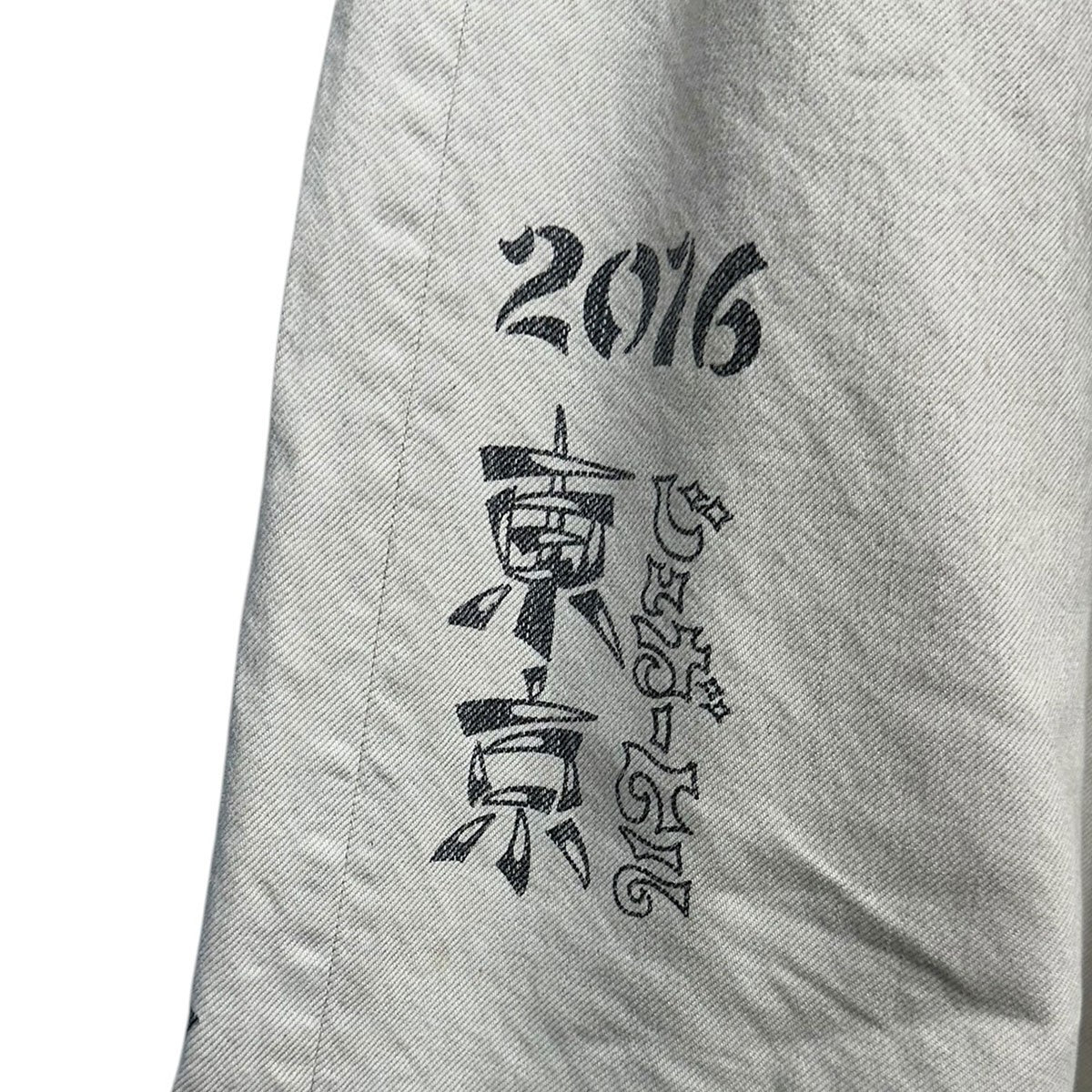 TATTOO FLASH PRINT MODERN DENIM WIDE CUTタトゥーフラッシュプリントデニムパンツ