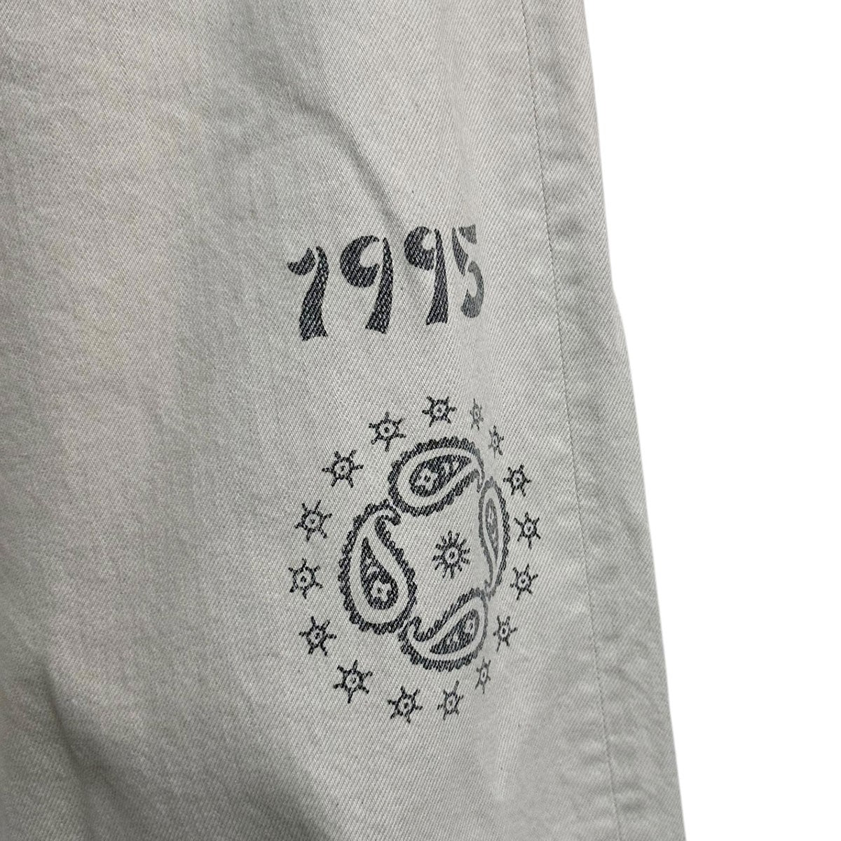 TATTOO FLASH PRINT MODERN DENIM WIDE CUTタトゥーフラッシュプリントデニムパンツ