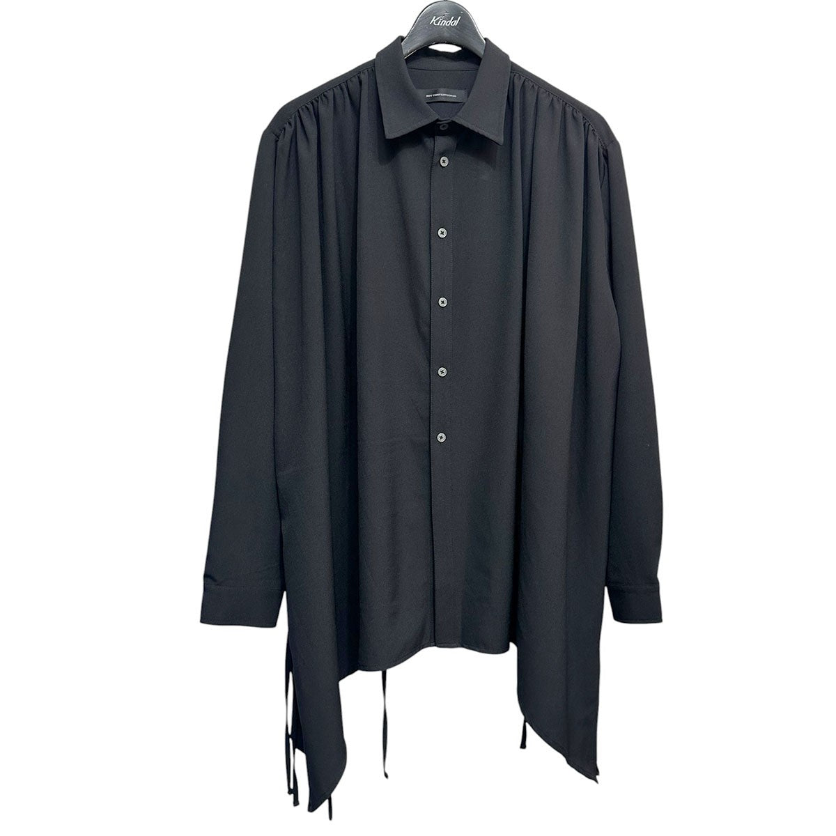 Gather Ribbon ShirtギャザーリボンシャツN26-019-BLK-04