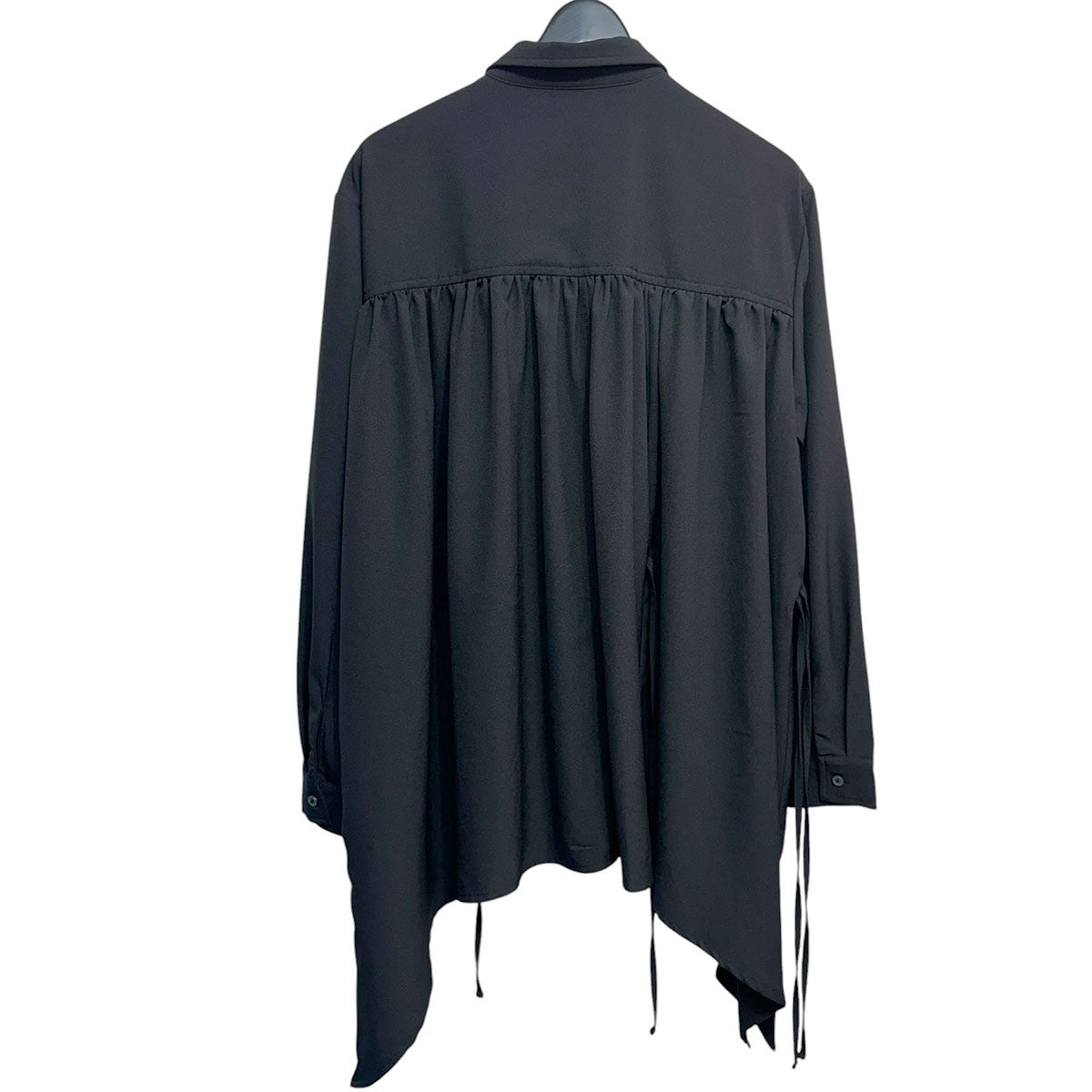 Gather Ribbon ShirtギャザーリボンシャツN26-019-BLK-04