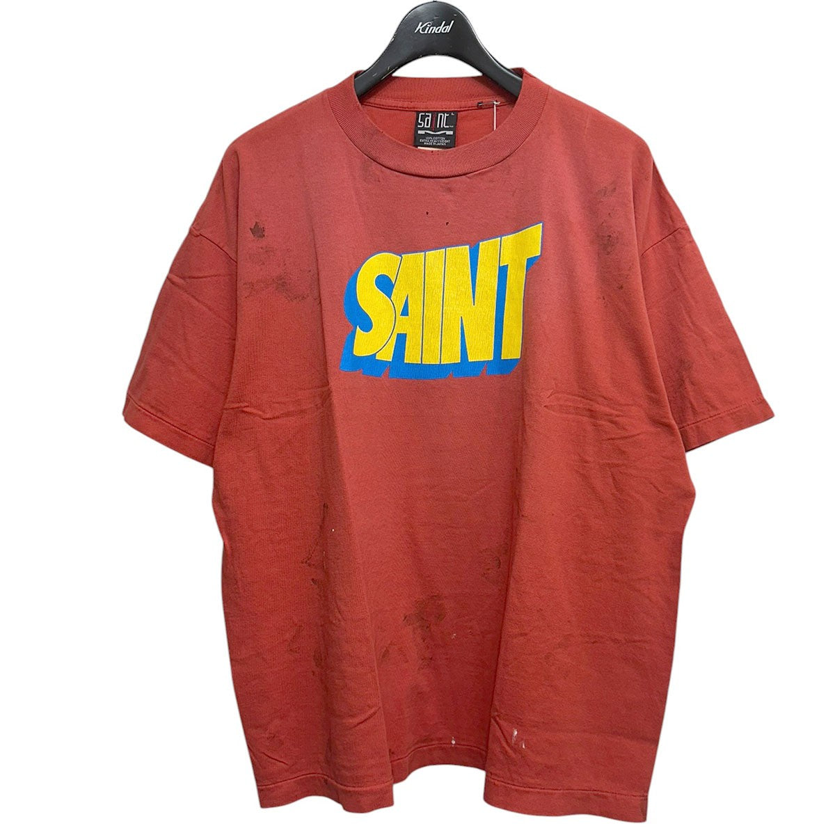 25AWSS TEE／SAINTエイジング加工ロゴプリントTシャツSM-HR1-0000-025