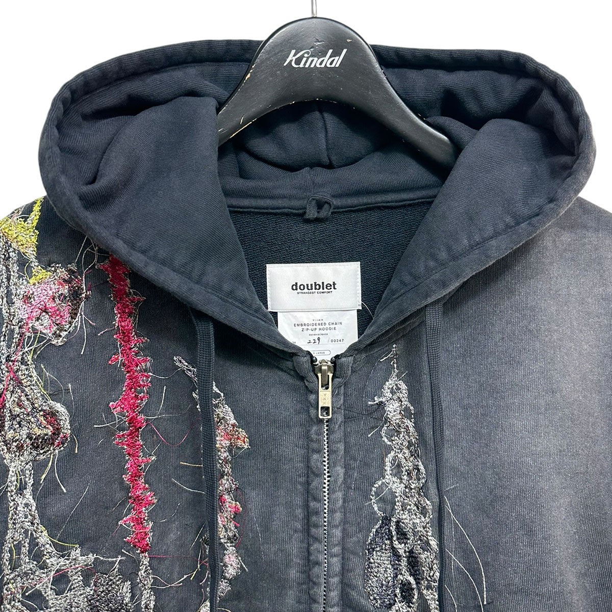 トップス doublet 25AWEMBROIDEREDCHAINZIP-UPHOODIE doublet(ダブレット) 25AWEMBROIDERED CHAIN ZIP-UP HOODIE25AW43CS405