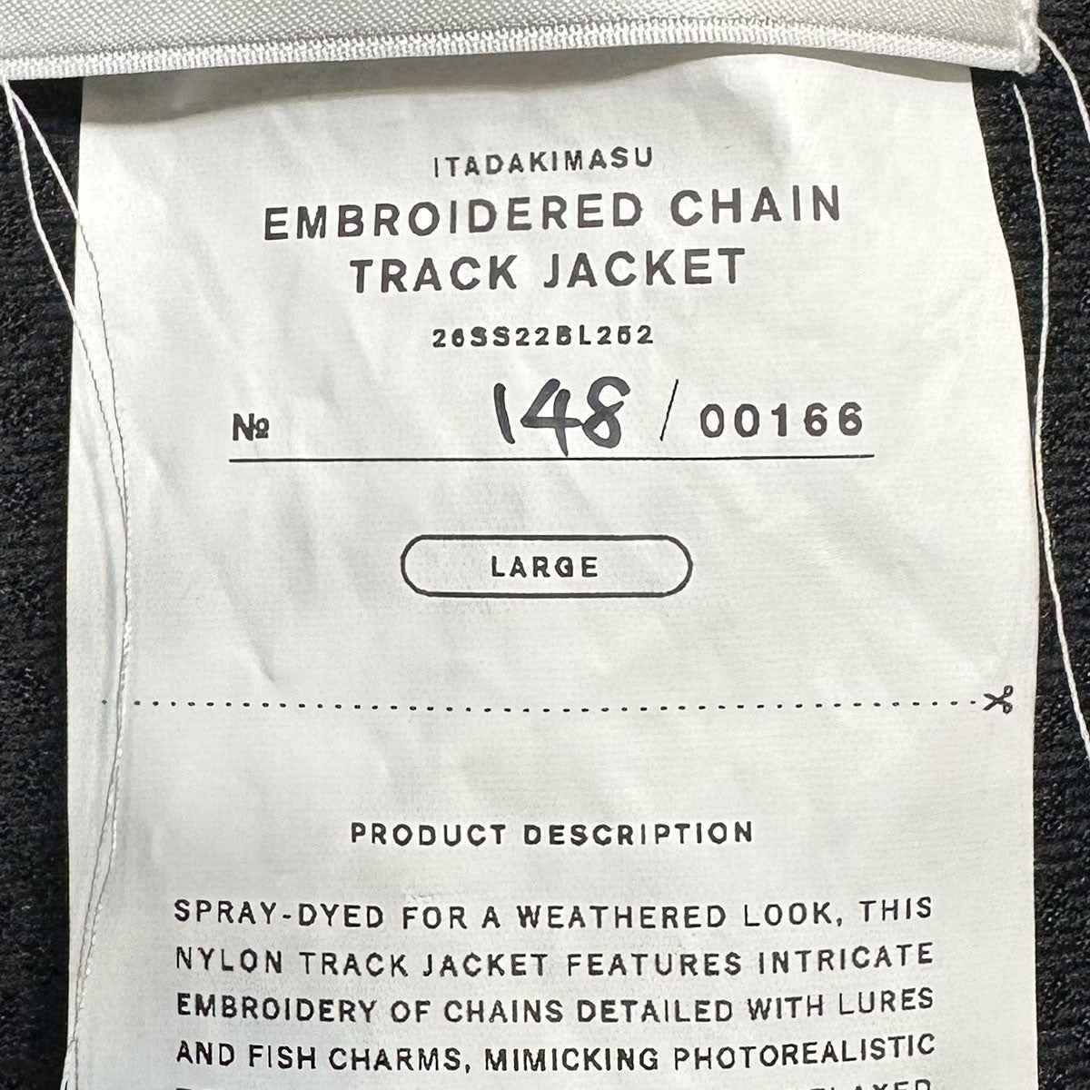 26SSEMBROIDERED CHAIN TRACK JACKET26SS22BL252