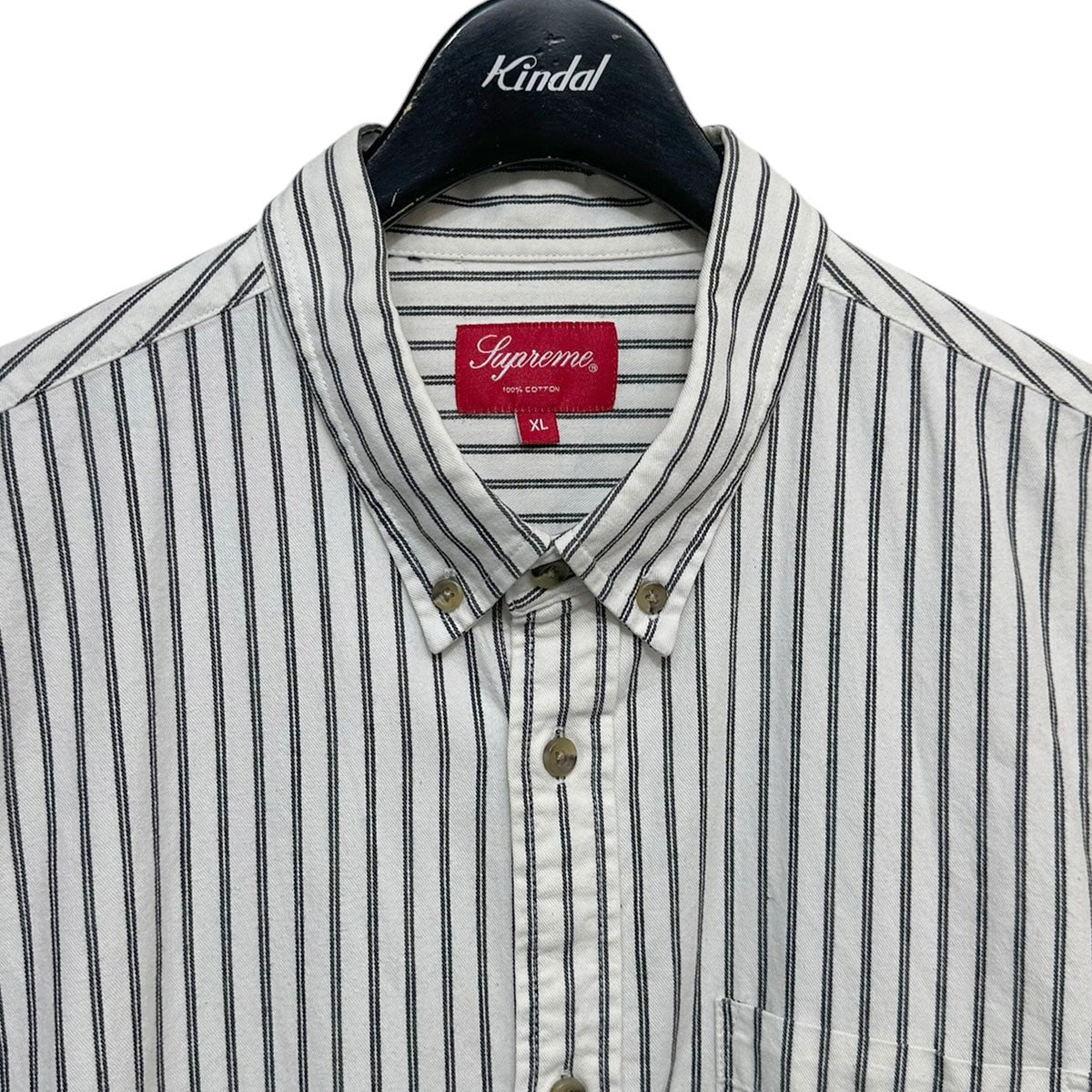 Supreme(シュプリーム) ストライプボタンダウンシャツ ホワイト サイズ