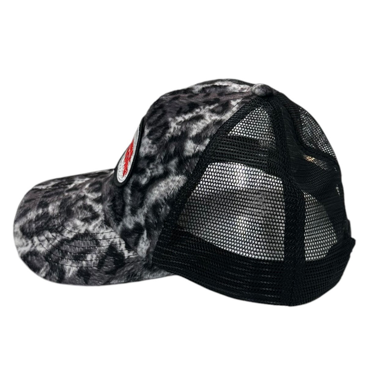 26SSMECHANIC LOGO PATCH LEOPARD MESH HATロゴパッチメッシュベースボールキャップ
