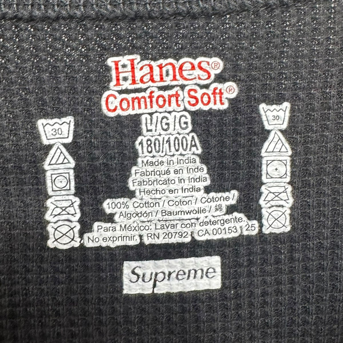 Hanes Thermal Crewサーマルクルーネック長袖Tシャツ
