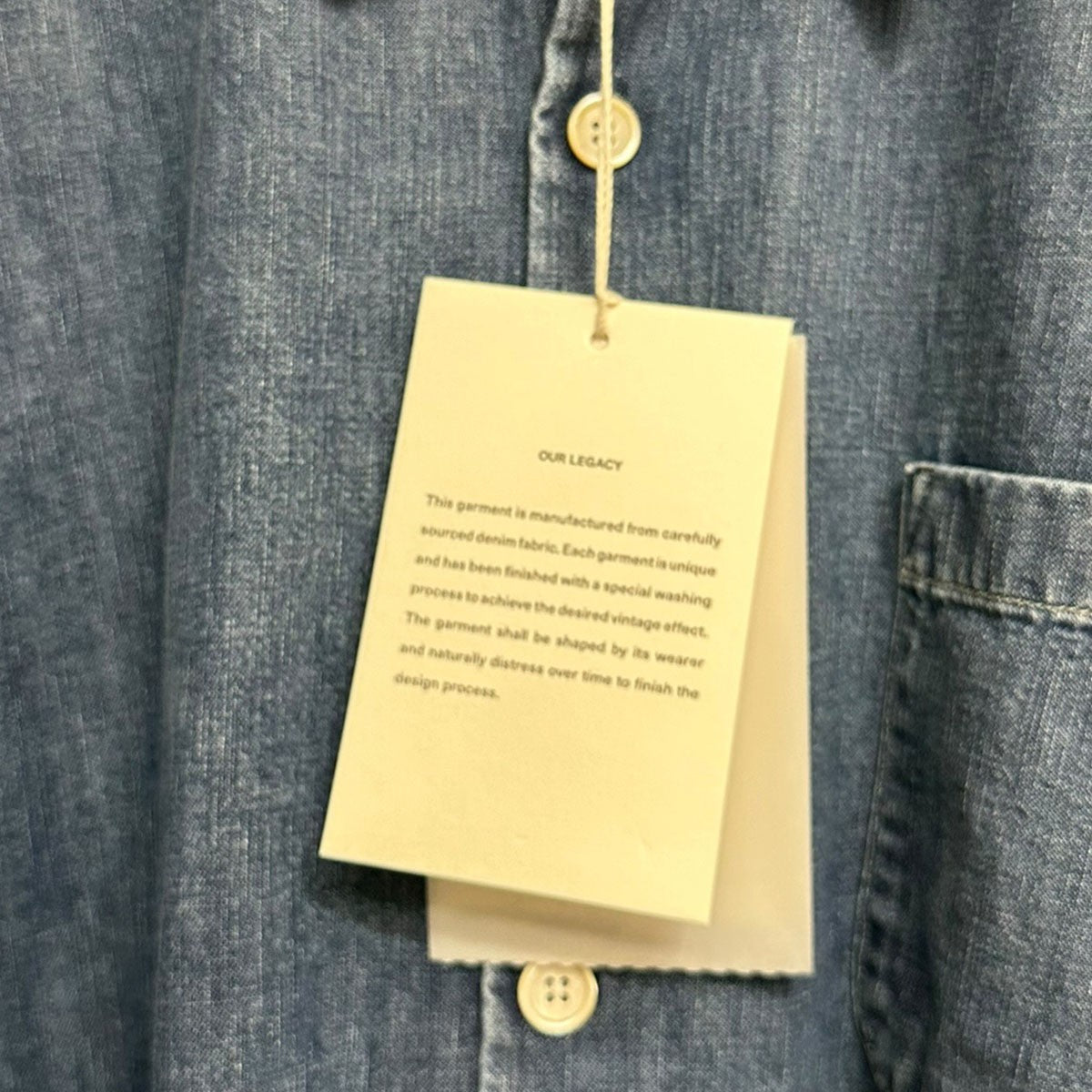26SSAbove Shirt Whatever WashデニムシャツM2262AW
