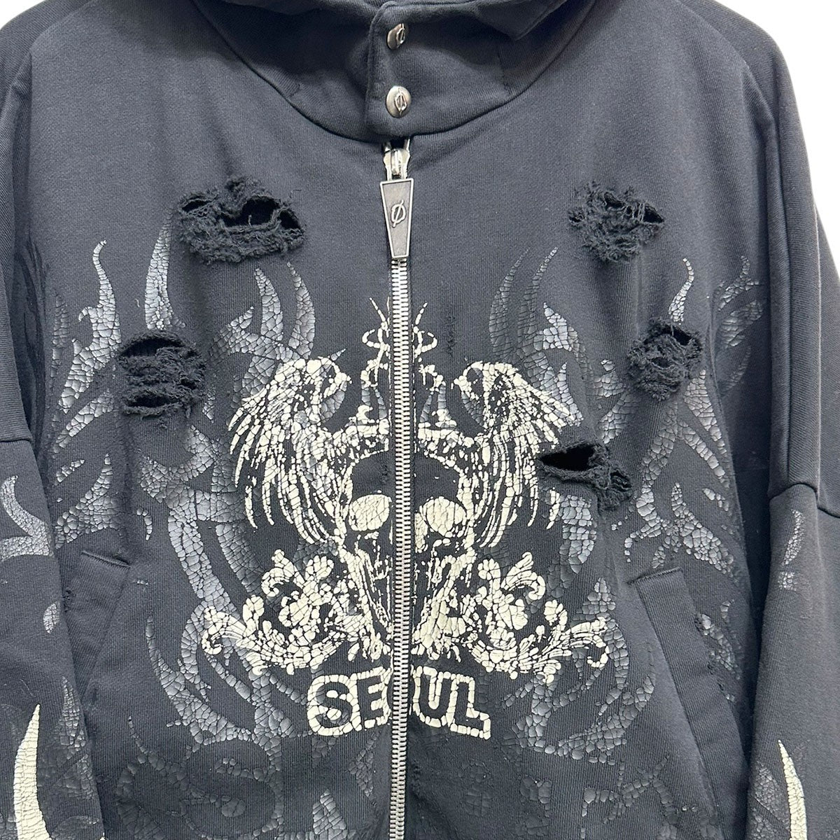 DROPOUT HOODIEドロップアウトフーディー ダメージ加工パーカー