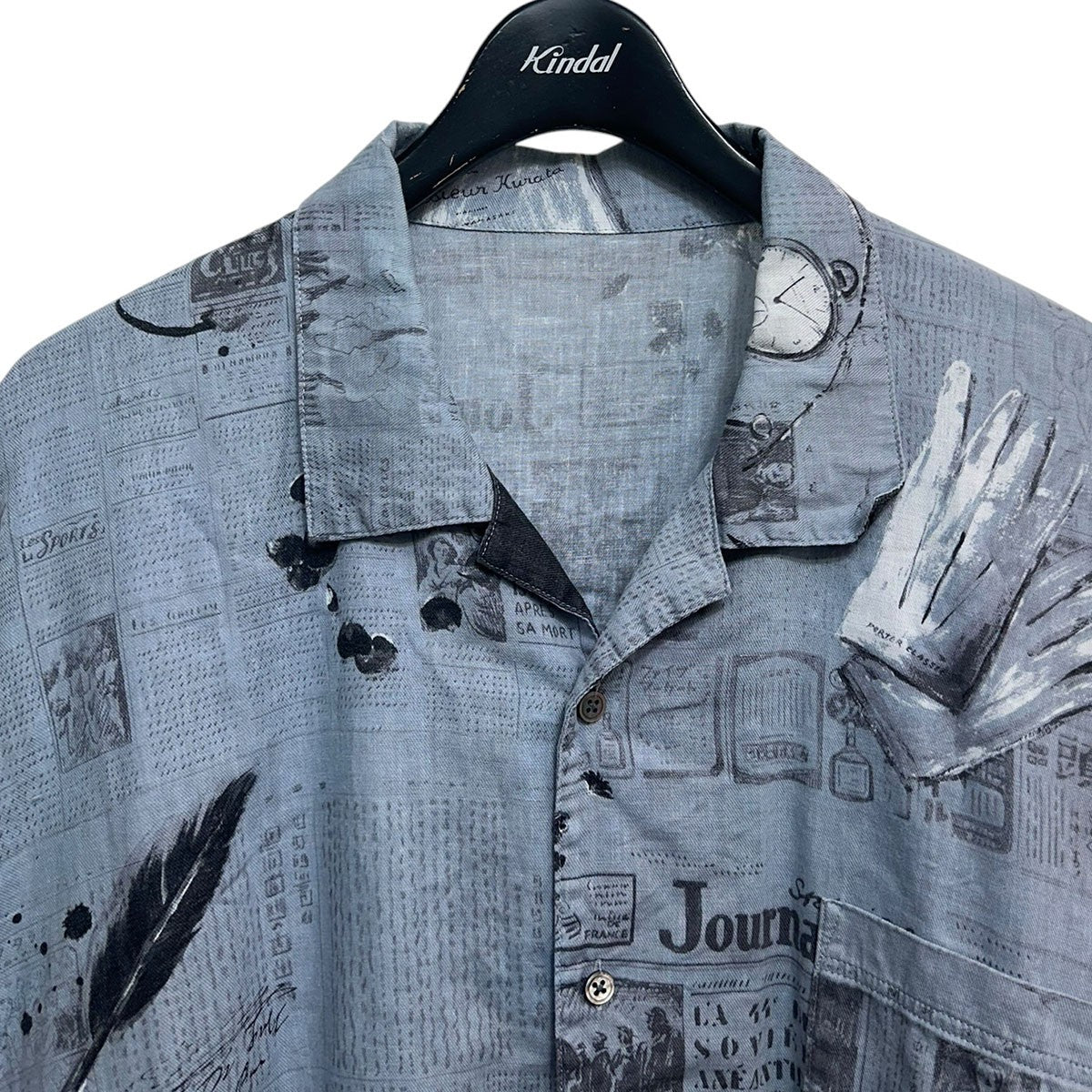 MONSIEUE KURATA COTTON LINEN SHORT SLEEVE SHIRTムッシュクラタコットンリネンショートスリーブシャツ