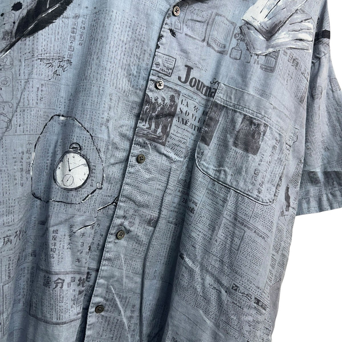 MONSIEUE KURATA COTTON LINEN SHORT SLEEVE SHIRTムッシュクラタコットンリネンショートスリーブシャツ