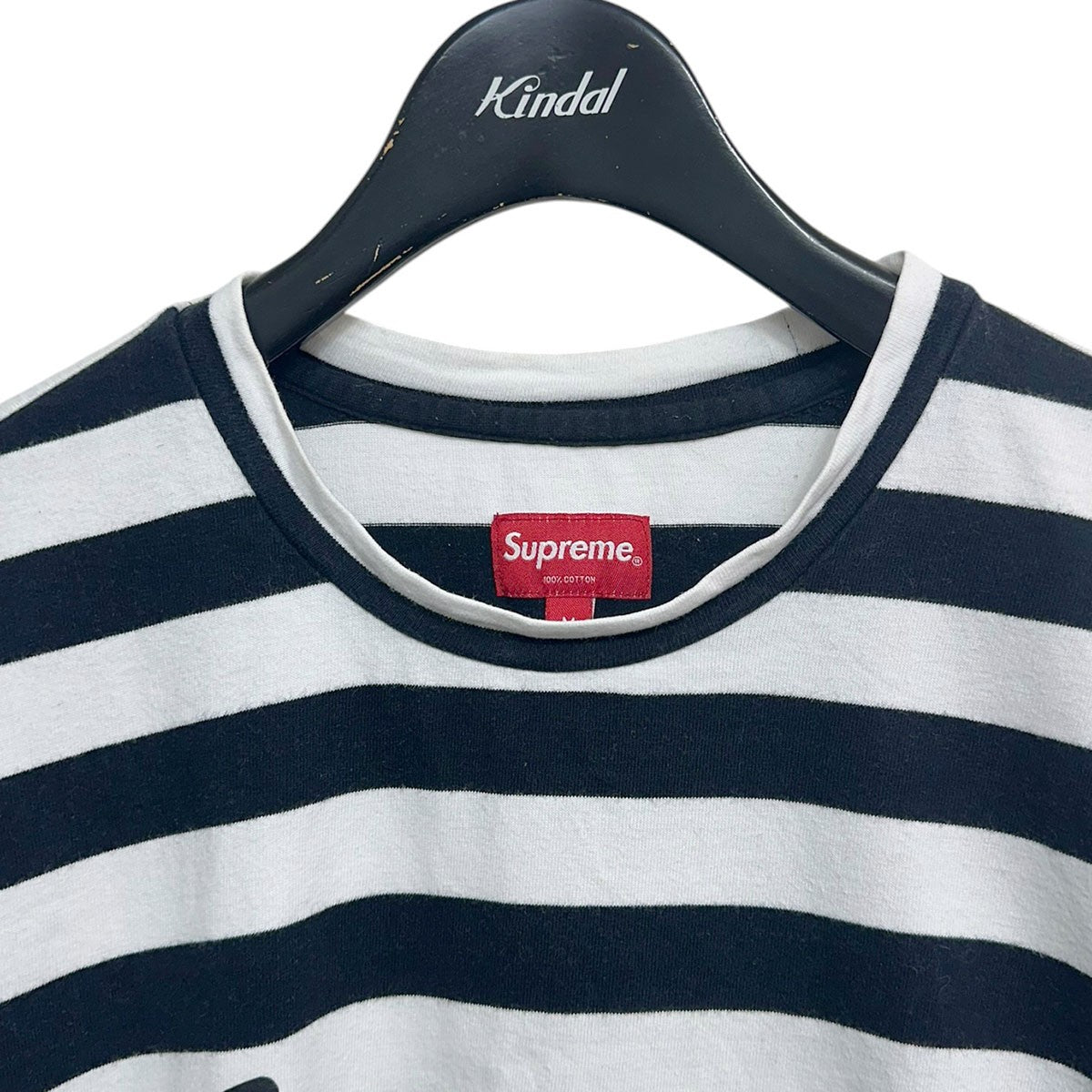 16AWMedium Stripe L／S Teeロゴプリントボーダー長袖Tシャツ