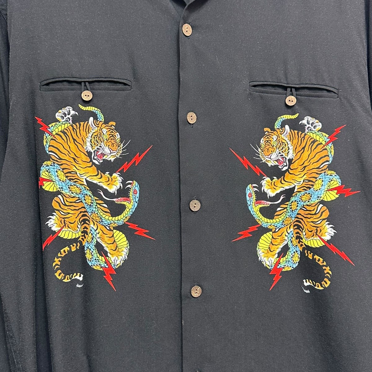 25AWTIM LEHI 50’s OPEN COLLAR SHIRTタイガープリントオープンカラーレーヨンシャツ
