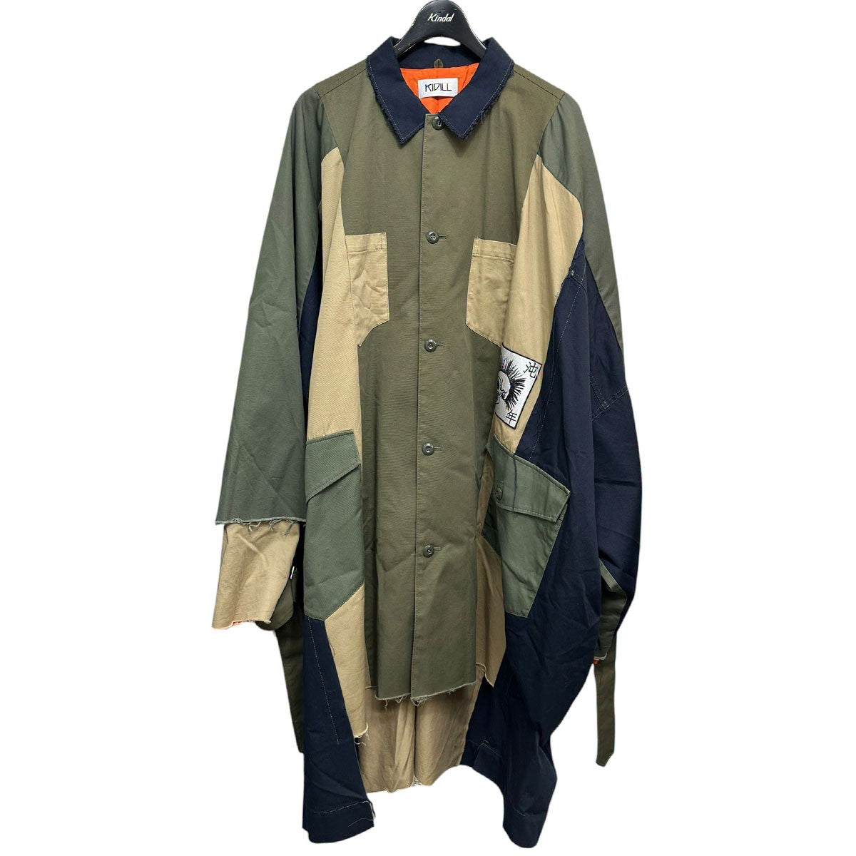 Fancy Patchwork coatロゴ刺繍オーバーサイズコートKL365