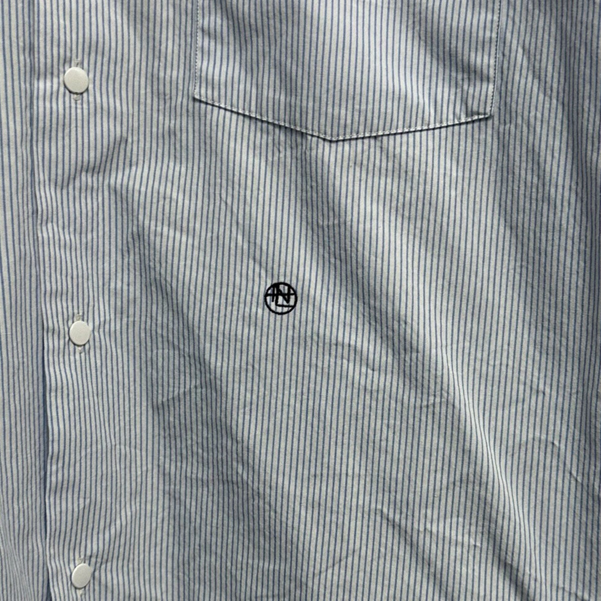 Regular Collar Stripe Wind ShirtオーバーサイズストライプシャツSUGF362