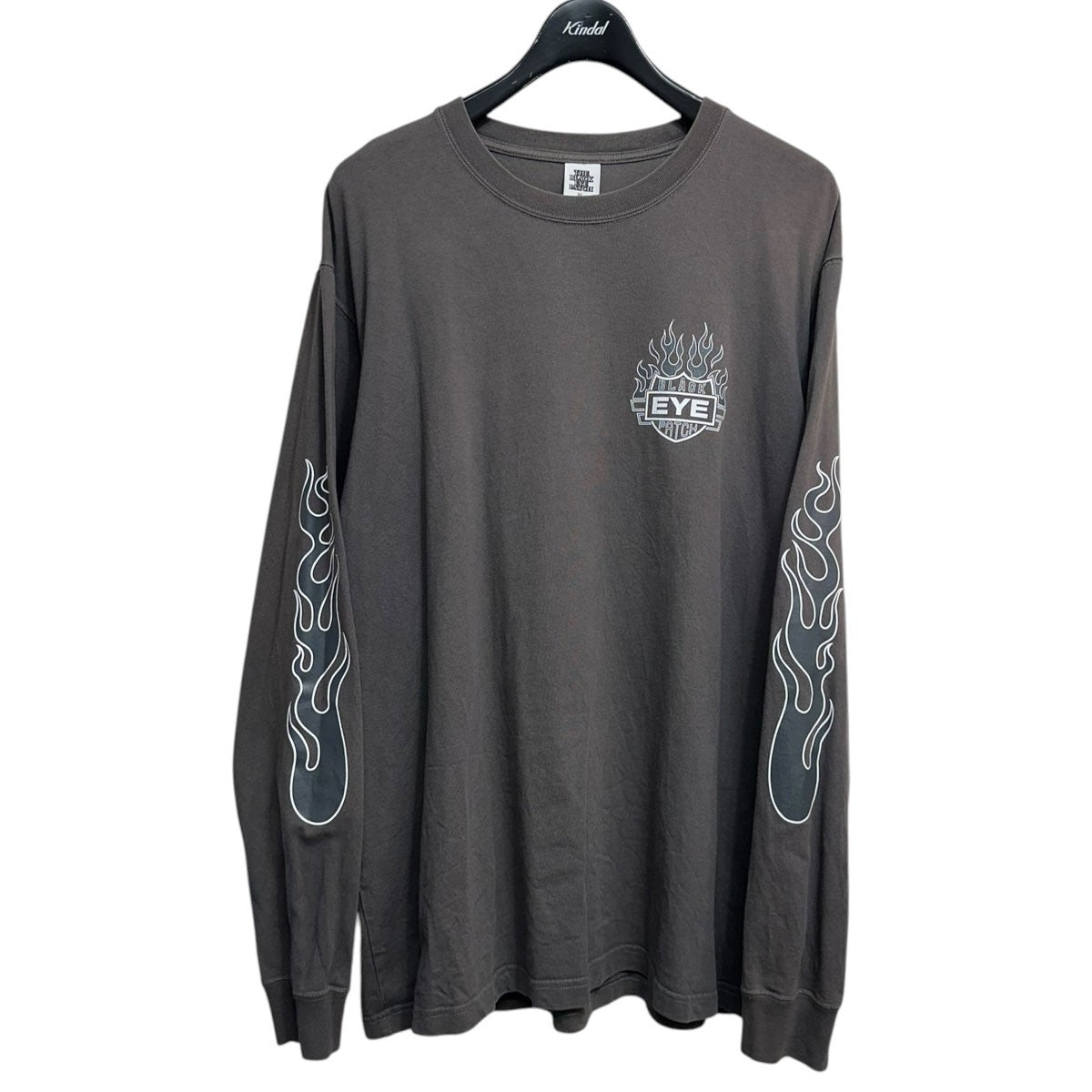 FLAME RIDER LOGO L／S TEEロゴプリント長袖Tシャツ