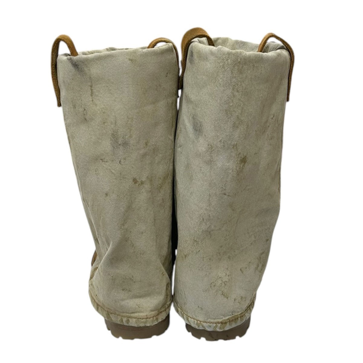 Folded denim bootデニムパーツ付きスウェードロングブーツBD0361