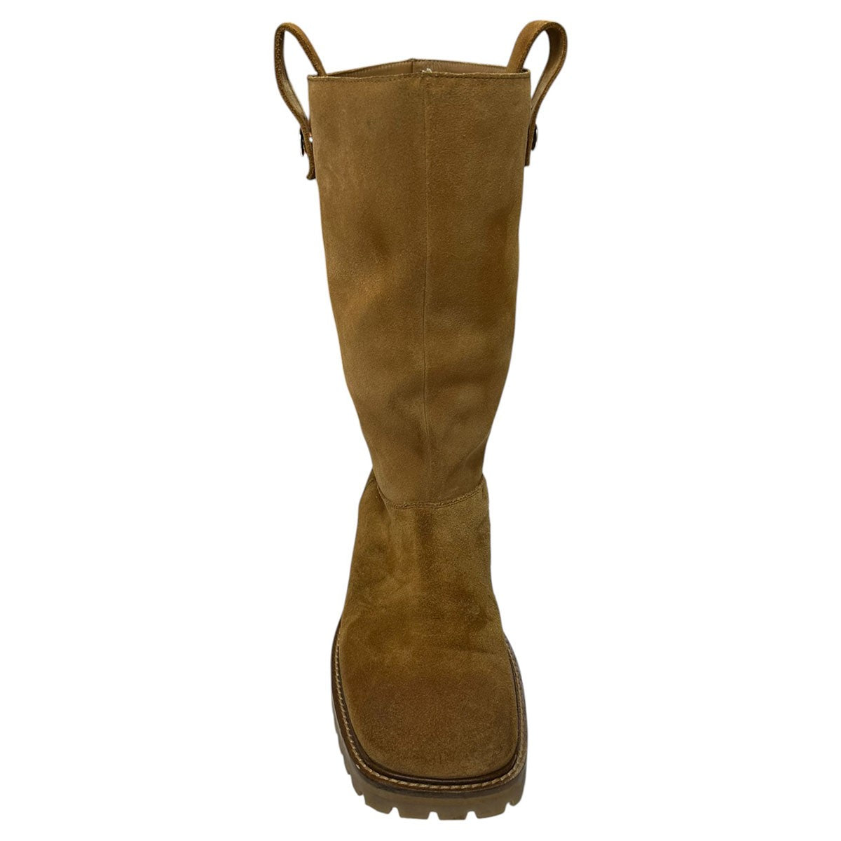 Folded denim bootデニムパーツ付きスウェードロングブーツBD0361