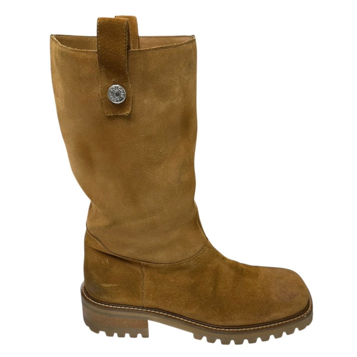 Folded denim bootデニムパーツ付きスウェードロングブーツBD0361