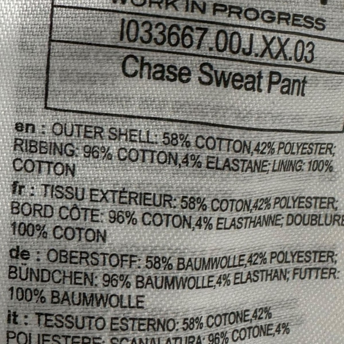 CARHARTT WIP Chase Sweat Pantチェイススウェットパンツ 古着・中古-7枚目のアイテム画像