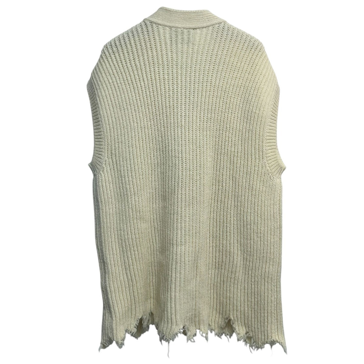 WOOL BROKEN KNIT CARDIGAN VESTダメージ加工ニットカーディガンベストS24AW-KN05