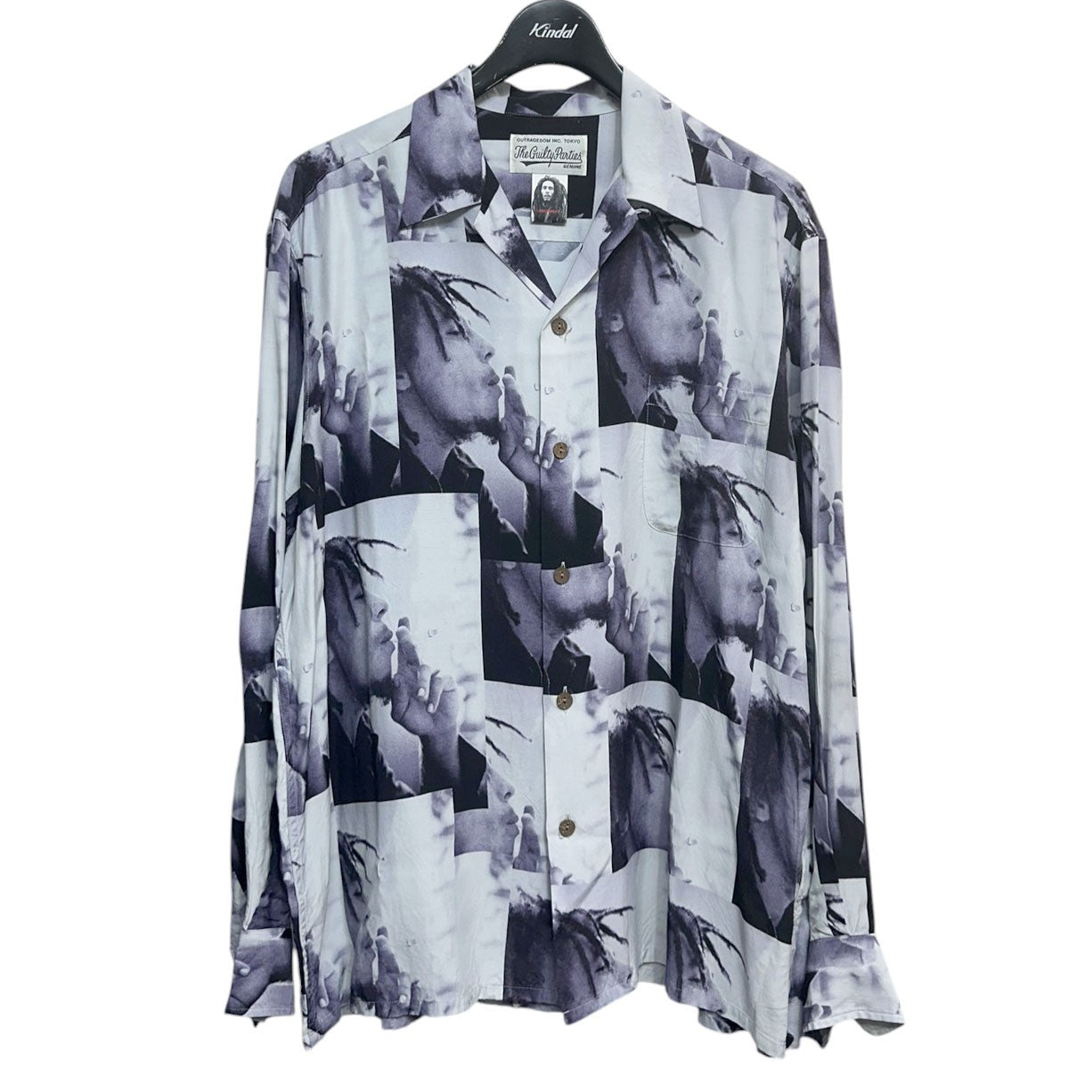 WACKO MARIA BOB MARLEY HAWAIIAN SHIRT L／S(TYPE-1)長袖ハワイアンシャツ 古着・中古-1枚目のアイテム画像