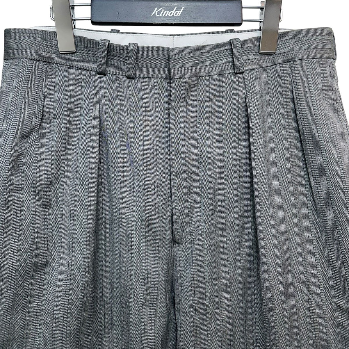 MAATEE＆SONS 25SSJEFFERLYヘリンボーンセミワイドストレートスラックスMT5103-0205A 古着・中古-3枚目のアイテム画像