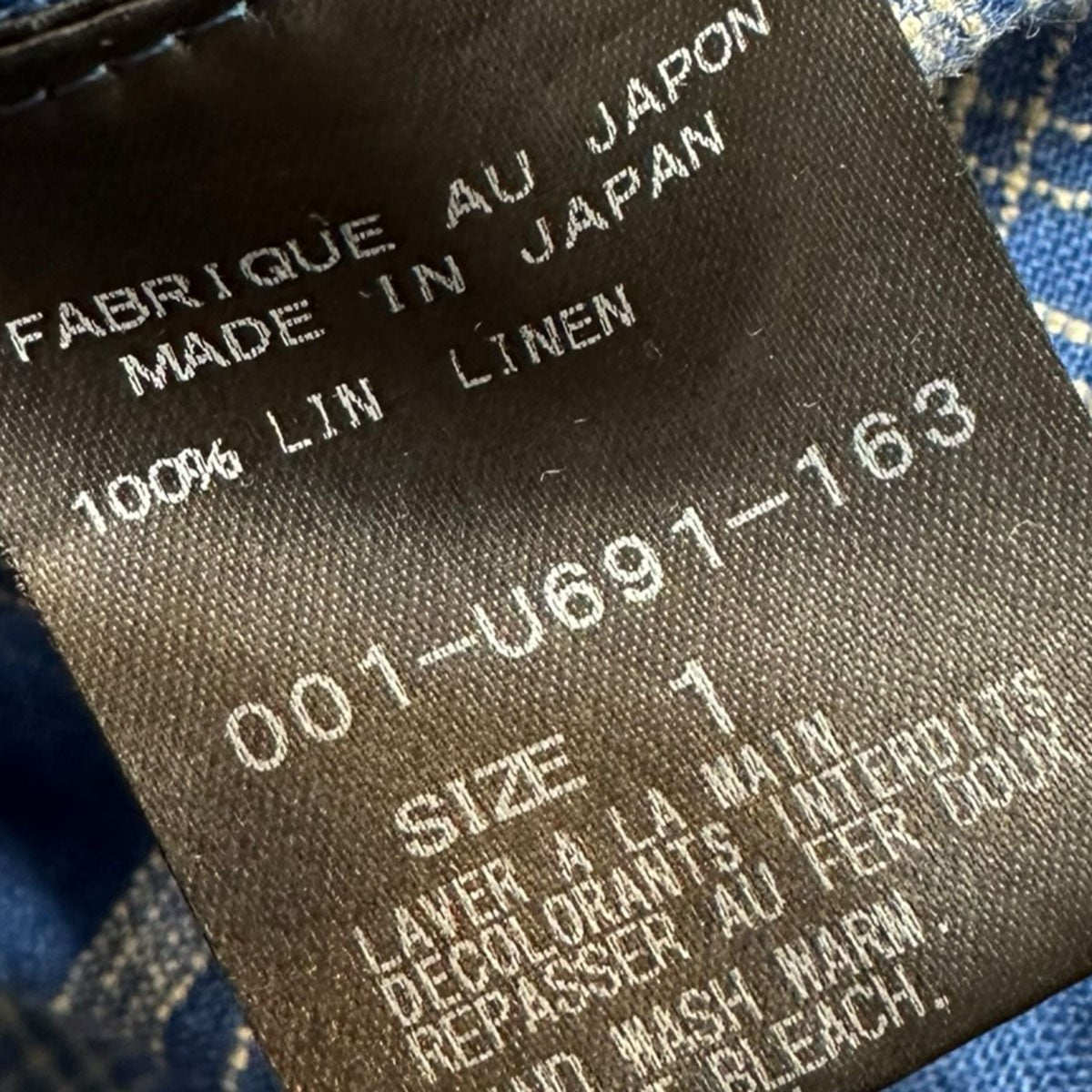 ARTS＆SCIENCE チェックリネンプルオーバーシャツ001-U691-163 古着・中古-5枚目のアイテム画像