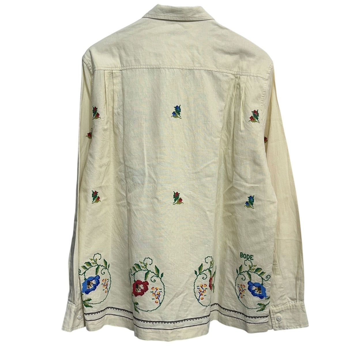 BODE Morning Glory Embrouidered Shirtリネンコットンフラワーモチーフ刺繍シャツ 古着・中古-2枚目のアイテム画像