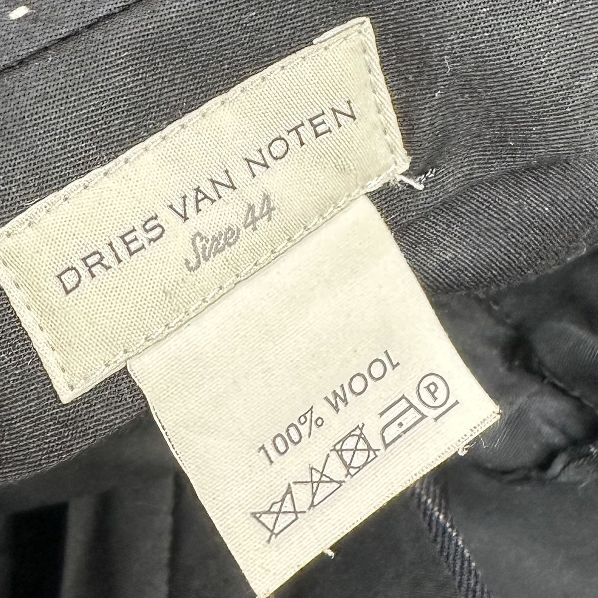 DRIES VAN NOTEN ピンストライプウールスラックス 古着・中古-4枚目のアイテム画像