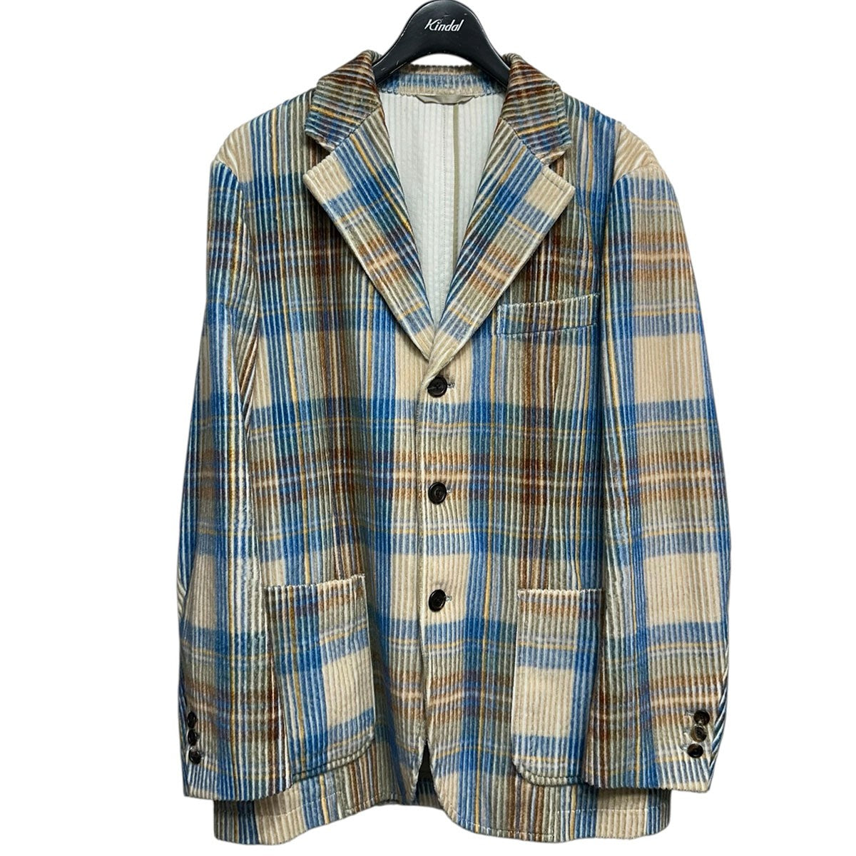 CABaN チェックプリントコーデュロイ 3Bジャケット59-07-34-07003 古着・中古-1枚目のアイテム画像