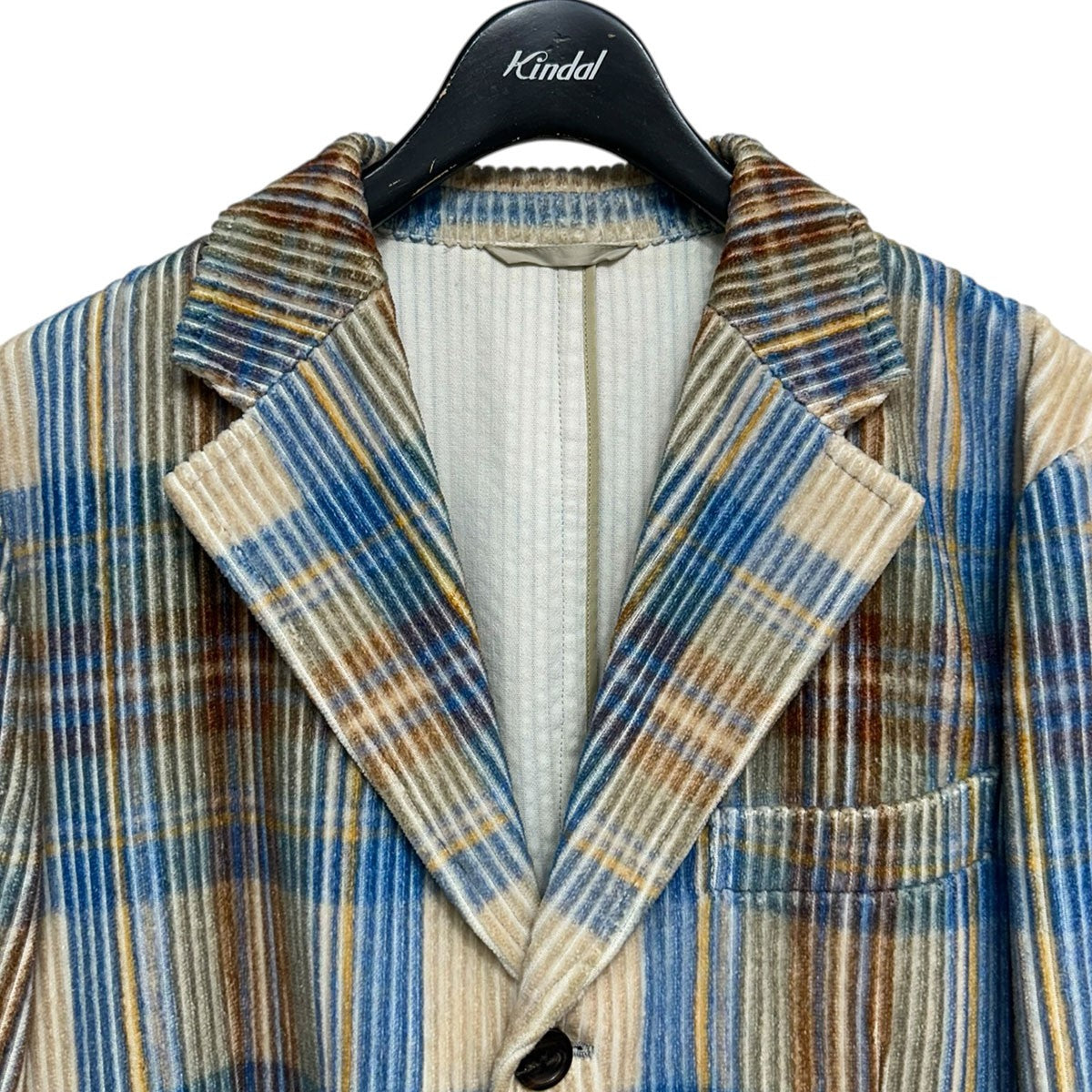 CABaN チェックプリントコーデュロイ 3Bジャケット59-07-34-07003 古着・中古-3枚目のアイテム画像