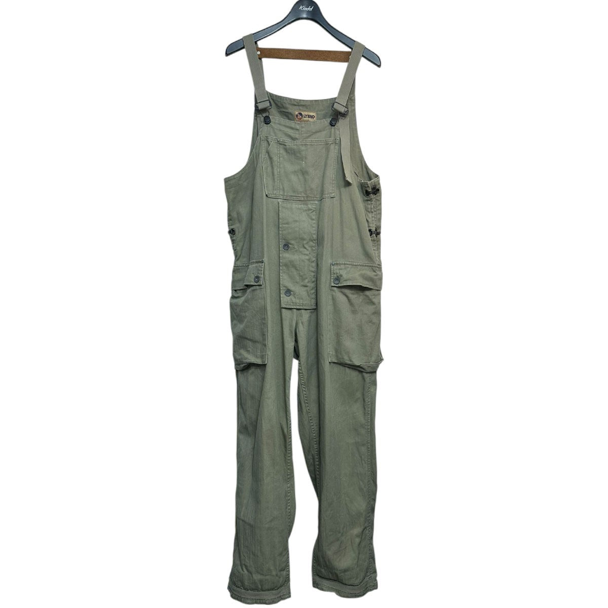 NIGEL CABOURN LYBRO NAVAL DUNGAREE HERRINGBONE OVERALLオーバーオール8036-13-50500 古着・中古-1枚目のアイテム画像