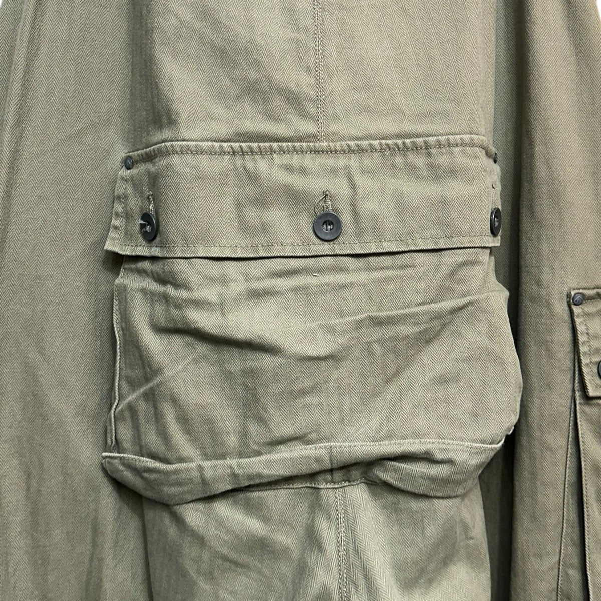 NIGEL CABOURN LYBRO NAVAL DUNGAREE HERRINGBONE OVERALLオーバーオール8036-13-50500 古着・中古-4枚目のアイテム画像