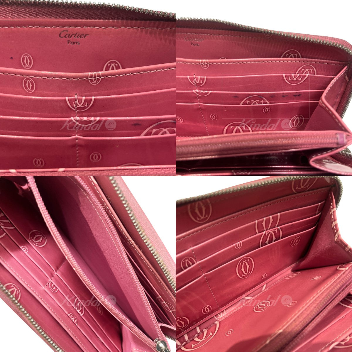 6,150円カルティエ Cartier ハッピーバースデー ラウンドファスナー長財布ピンク