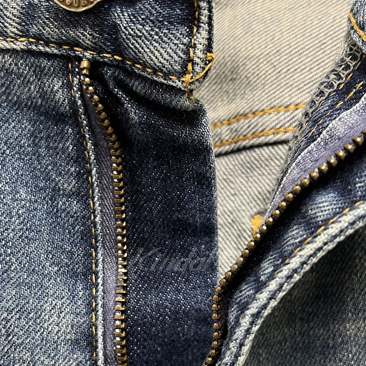 ダメージストレッチフレアデニムパンツ