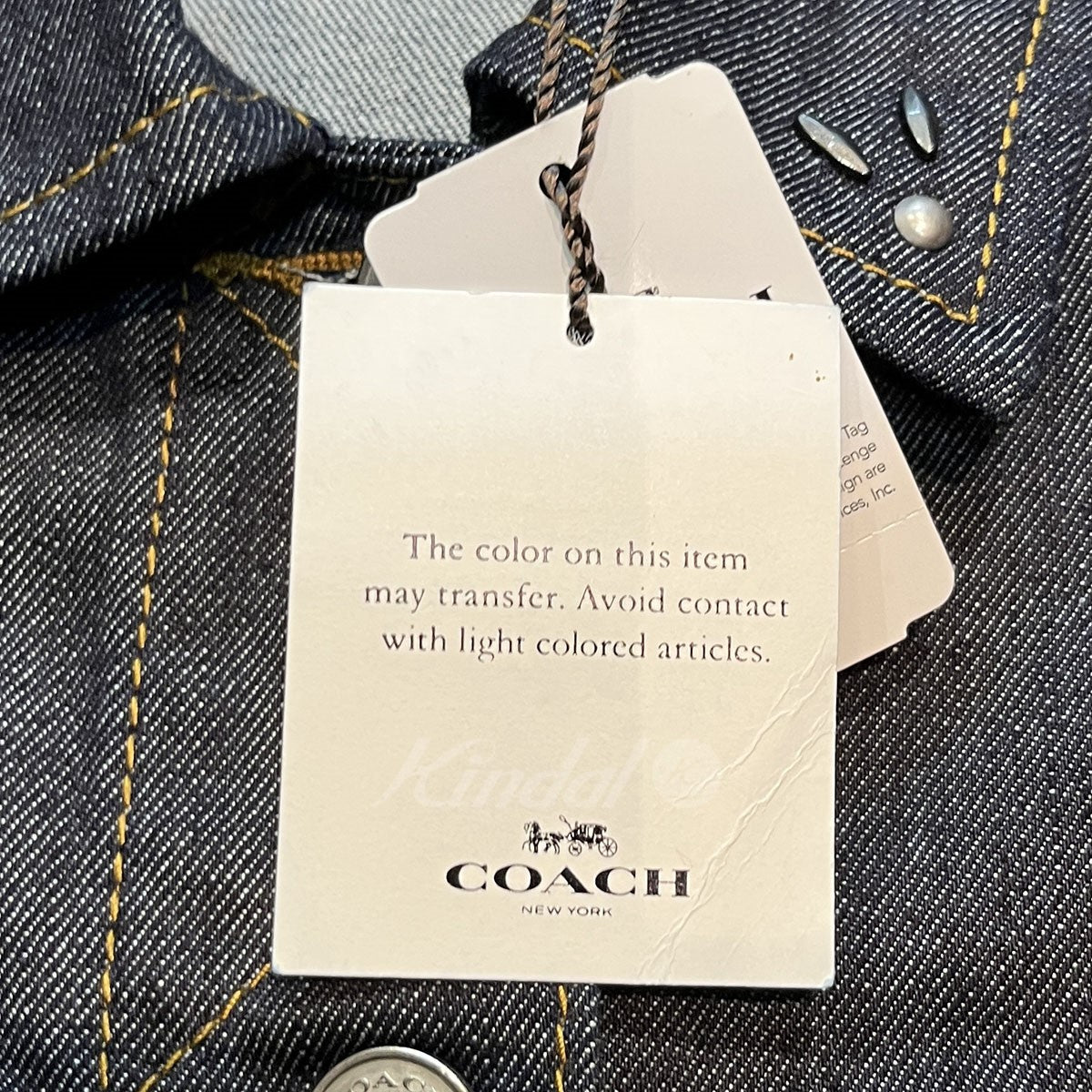 COACH(コーチ) 刺繍スタッズデニムジャケット ブルー サイズ XS 