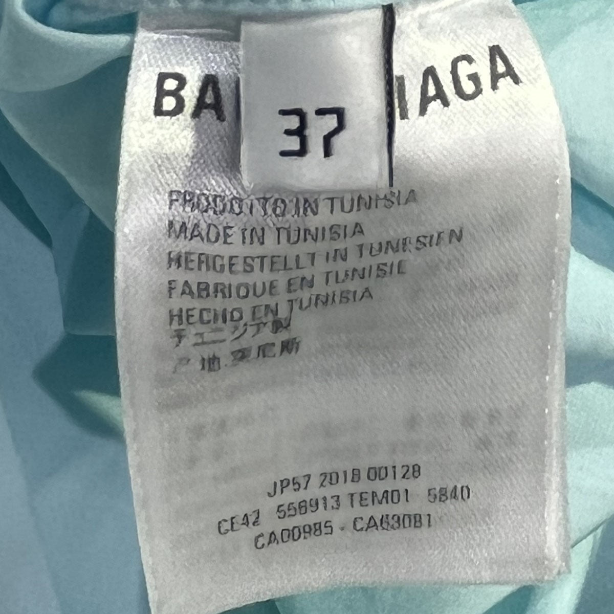 税込新品BALENCIAGA　オーバーサイズ　シャツ　37 ブルー　定番 トップス