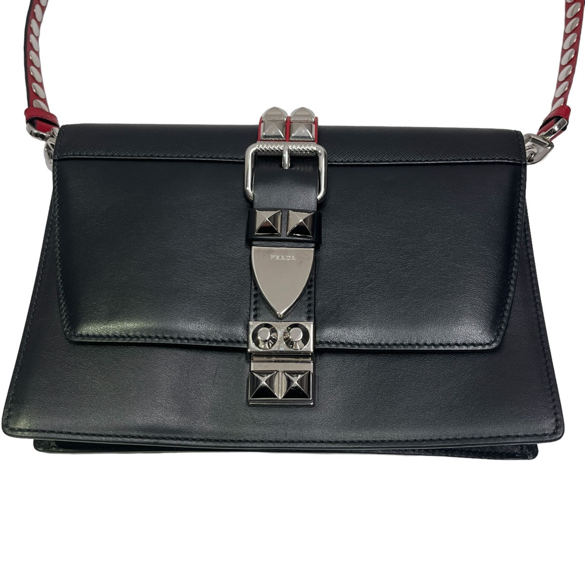 PRADA エレクトラスタッズレザーショルダーバッグ1BD120 の古着・中古アイテム