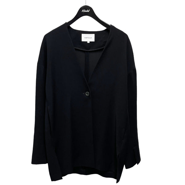 ENFOLD(エンフォルド) ダブルサテンミニマルカーディガン300ES230-0700