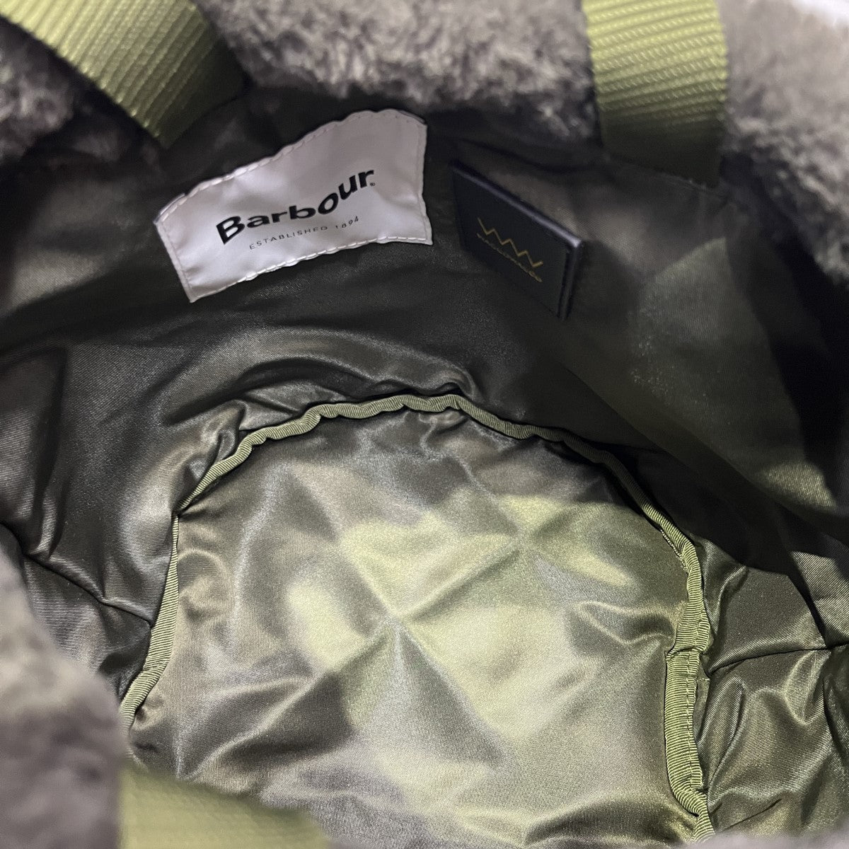 Barbour×waccowacco DRAW S BAG 巾着バッグ オリーブ｜【公式