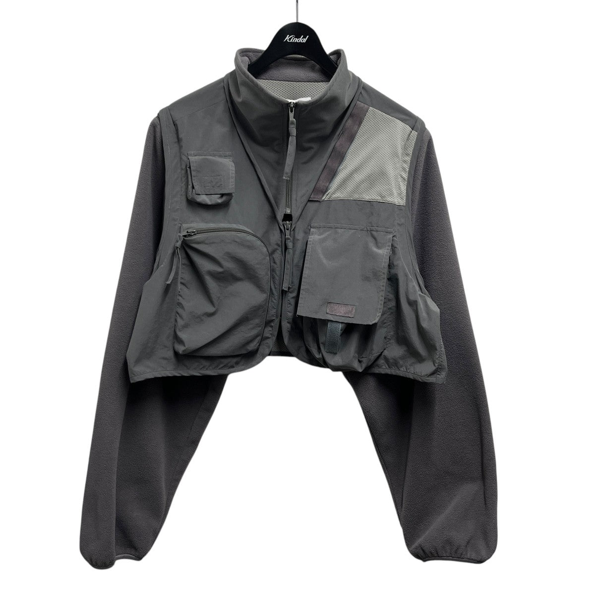 【stein】チェック　ジャケット stein(シュタイン) OVER SLEEVE FIXXED FLEECE JACKET グレー