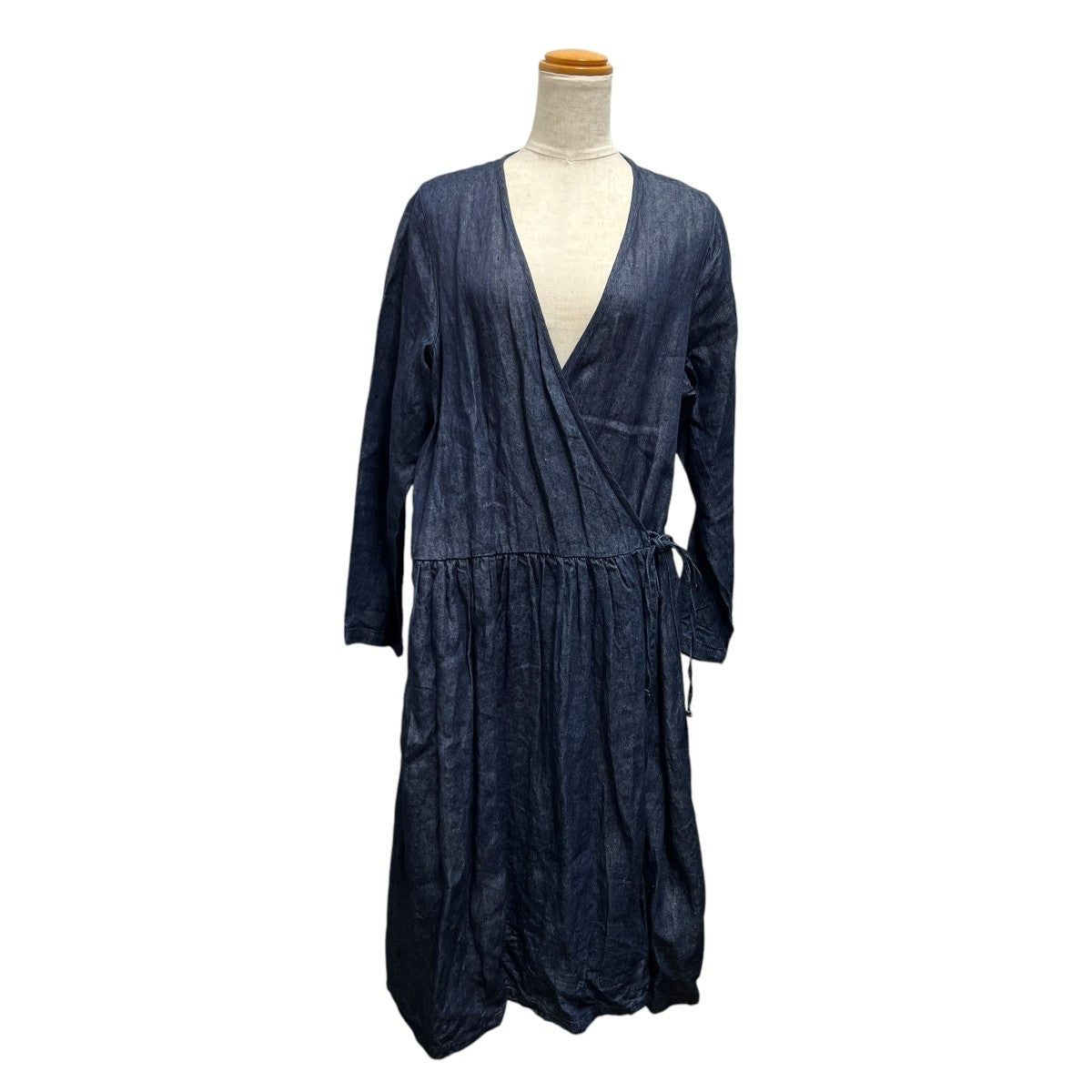 nest Robe インディゴリネンカシュクールワンピース01165-1072-12 古着・中古-1枚目のアイテム画像