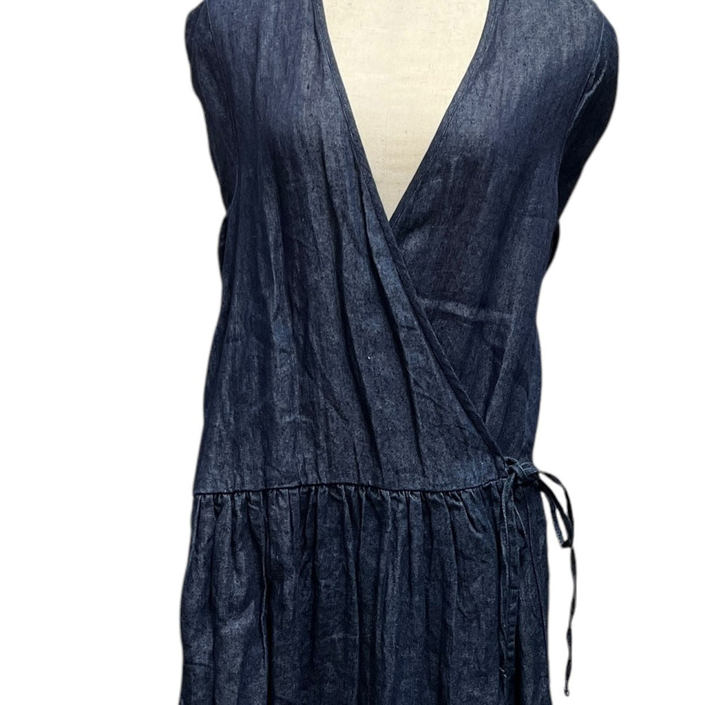 nest Robe(ネストローブ) インディゴリネンカシュクールワンピース  