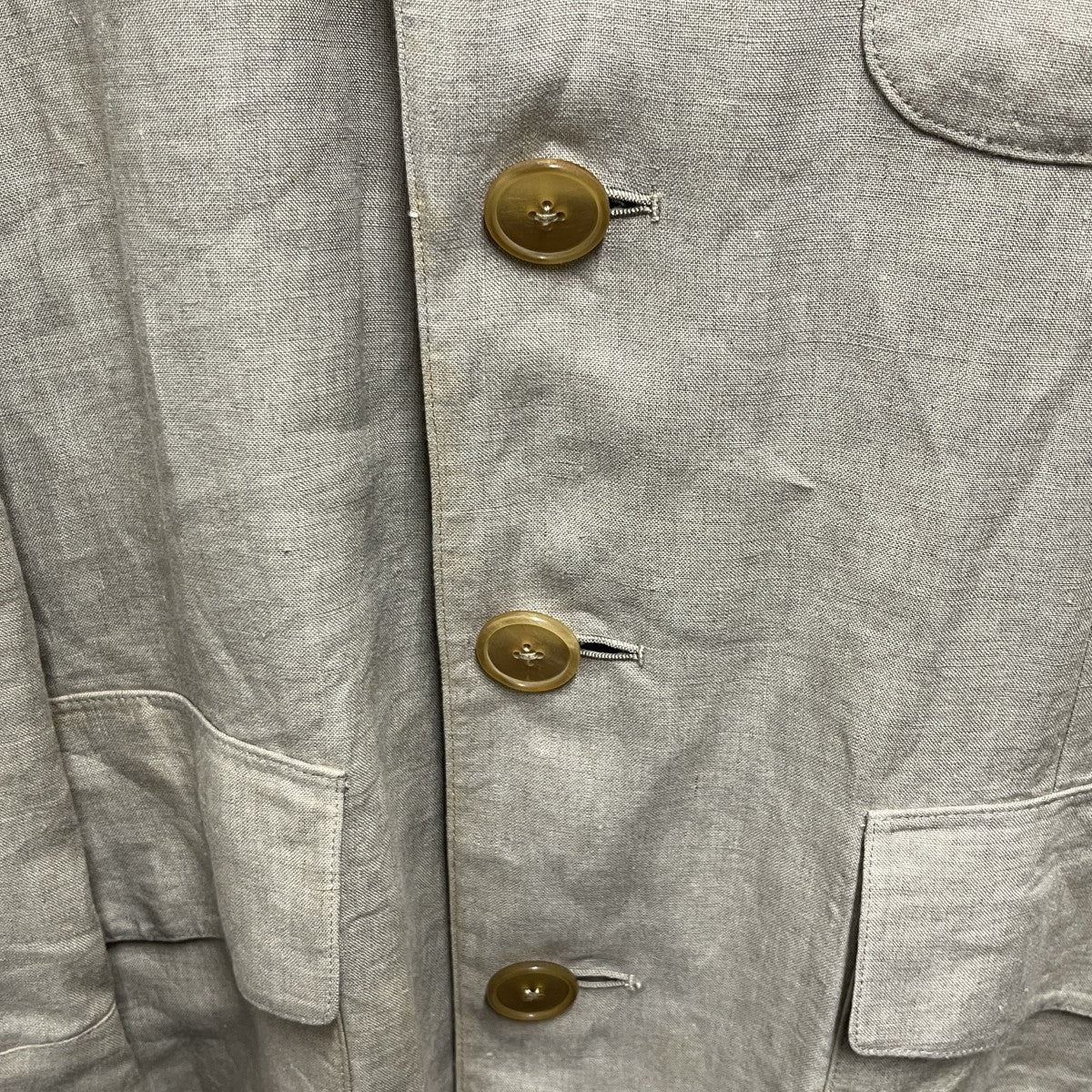 HERMES】Made in France 100% Linen Double‐Breasted ジャケット