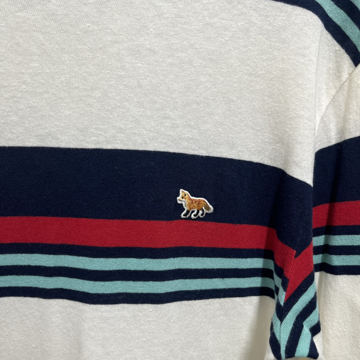 MAISON KITSUNE ワッペンボーダーTシャツKMM-0706-A 古着・中古-3枚目のアイテム画像