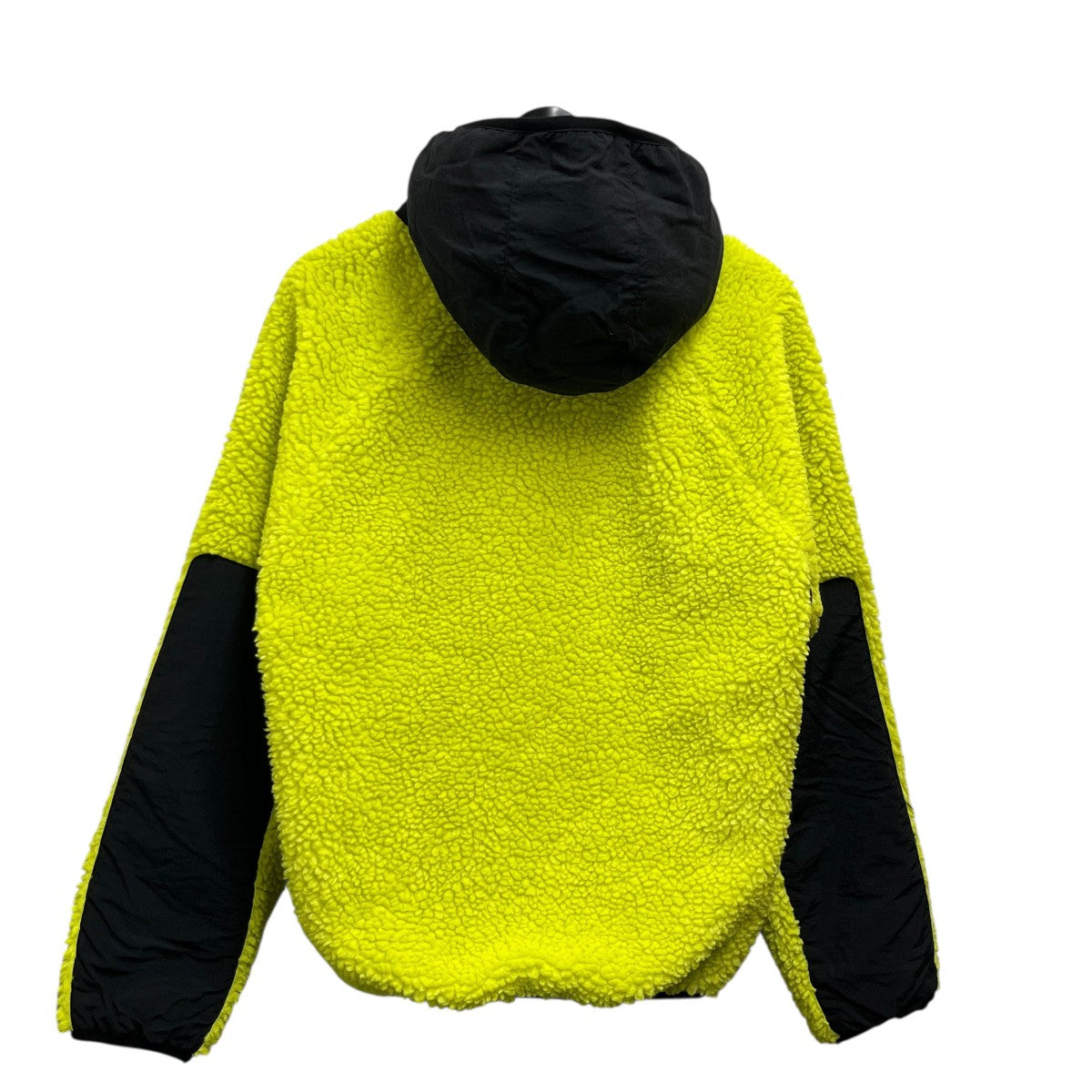 stussy Sherpa Paneled Hooded Jacket Limeフリースジャケット 古着・中古-2枚目のアイテム画像