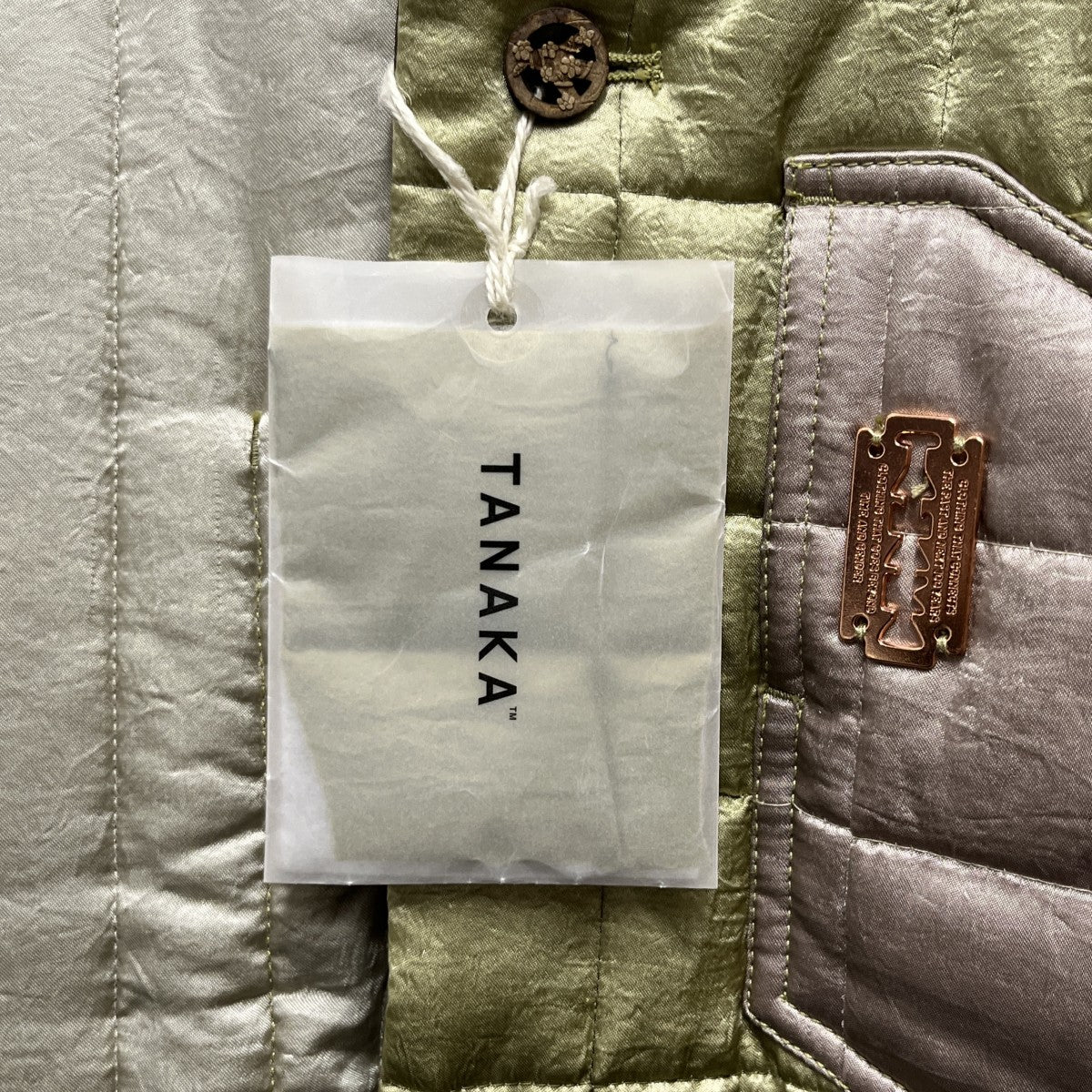 TANAKA(タナカ) THE WORK JACKET ベージュ×グリーン サイズ S