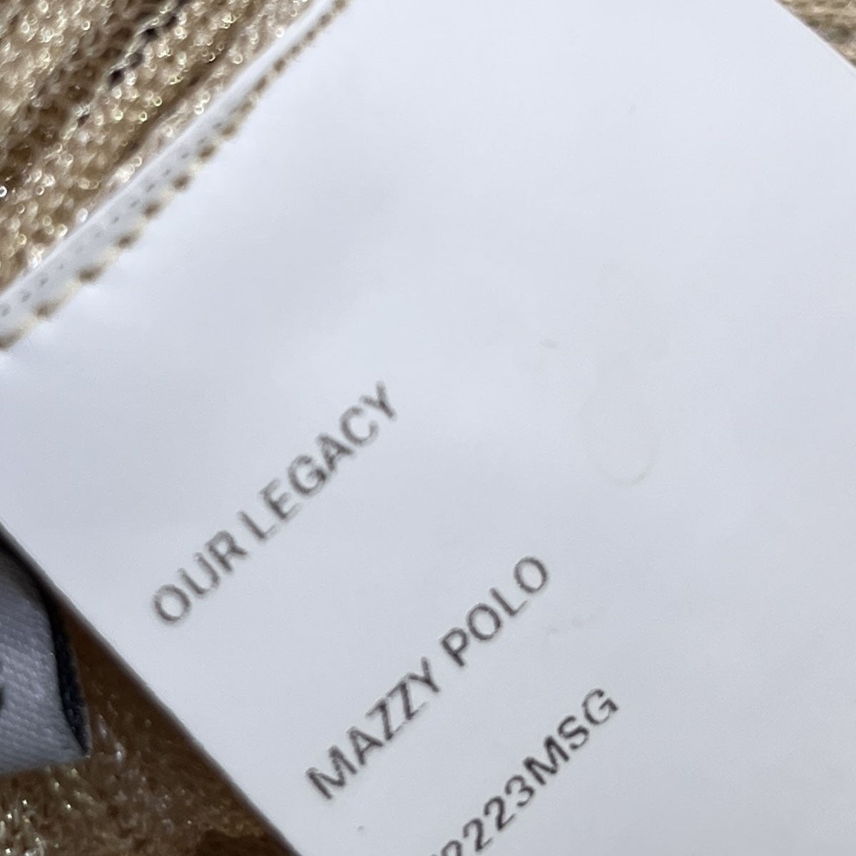 アワーレガシー OUR LEGACY MAZZY POLO シャツ W2223MSG ベージュ サイズ：36 OUR LEGACY(アワーレガシー) MAZZY POLO シャツW2223MSG