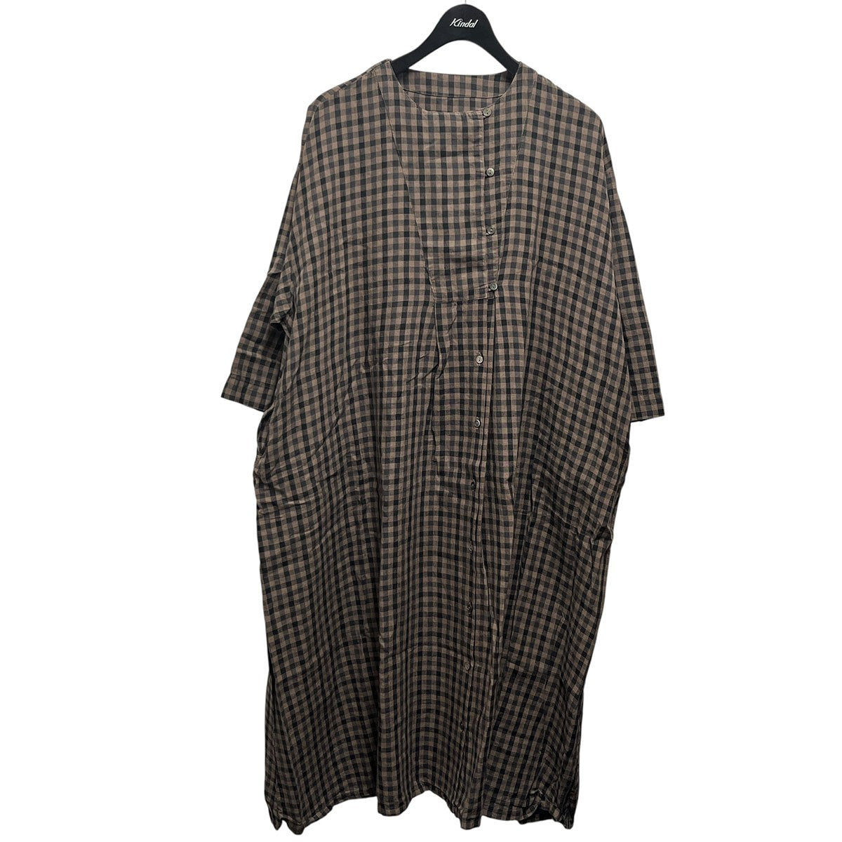 nest Robe リネン先染めチェックワンピース01203-1551 古着・中古-1枚目のアイテム画像